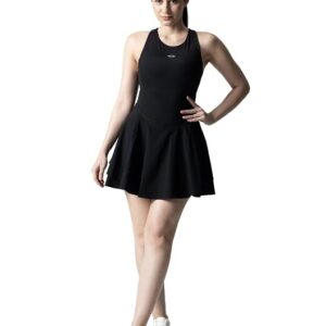 STRCH Flex Women's Tennis Dress | A-Line Sleeveless Sports Dress | Polo Collar Activewear Dress for Tennis, Golf, Pickleball & Training