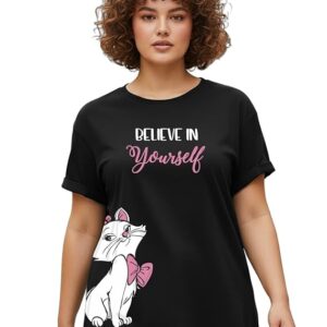 Bewakoof Women's 100% Cotton Graphic Print Boyfriend Fit Round Neck Plus Size T-Shirt